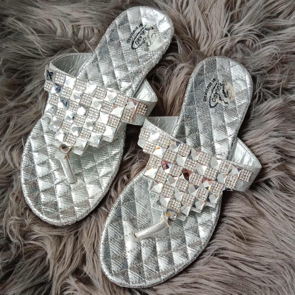 Silver sparkly sandals